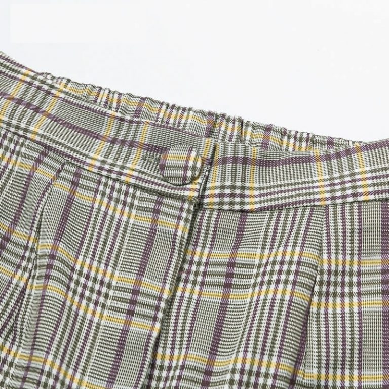Office ladies plaid Casual street wear pants - Image 3