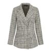 Office ladies plaid double breasted Casual streetwear blazer