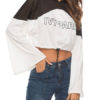Outerwear Long Sleeves Letters Print Cut Out Cotton Hooded Sweatshirt - Image 3