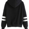 Outerwear Long Sleeves Letters Print Knotted Cotton Hooded Sweatshirt - Image 2