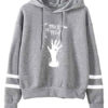 Outerwear Long Sleeves Letters Print Knotted Cotton Hooded Sweatshirt - Image 6