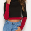 Outerwear Long Sleeves Two Tone Cotton Sweatshirt