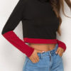 Outerwear Long Sleeves Two Tone Cotton Sweatshirt - Image 3