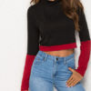 Outerwear Long Sleeves Two Tone Cotton Sweatshirt - Image 4