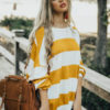 Oversized Striped Sweatshirt Long Sleeve Round Neck Pullover Top - Image 5