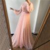Pearls Tulle Long Sleeves Sexy Prom Gowns - Image 12