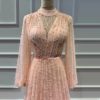 Pearls Tulle Long Sleeves Sexy Prom Gowns - Image 15