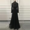 Pearls Tulle Long Sleeves Sexy Prom Gowns - Image 7