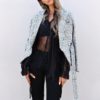 Plaid V-neck double breasted button belt ladies blazer - Image 2
