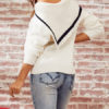 Pullovers Jewel Neck Long Sleeves Acrylic Sweaters - Image 4
