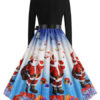 Christmas Vintage 1950s U-Neck Sleeveless Rockabilly Dress - Image 3