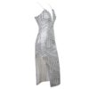 Sexy Halter Sequin Split Dress - Image 5