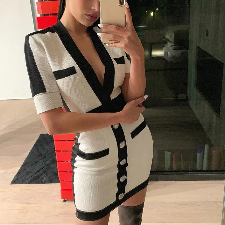 Sexy Knitted Vintage Club Streetwear Mini Dress - Image 2