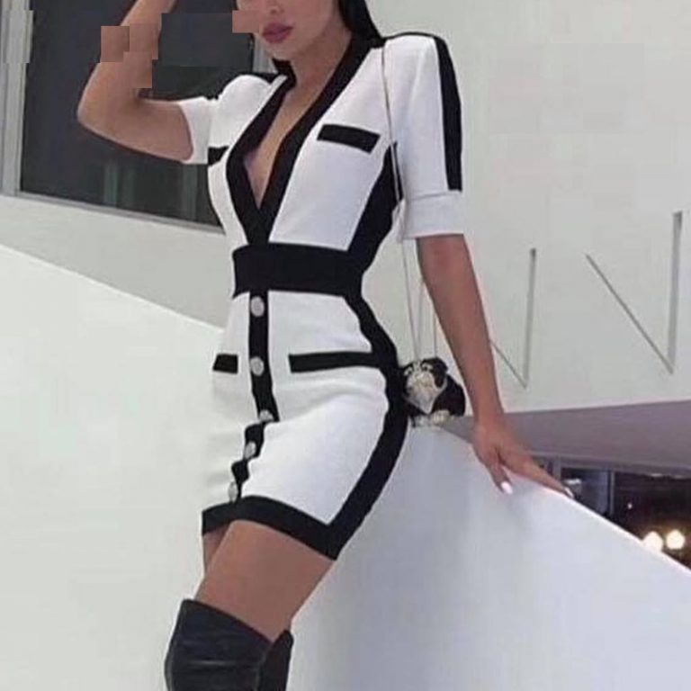 Sexy Knitted Vintage Club Streetwear Mini Dress - Image 5