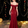Sexy Off The Shoulder Split Maxi Dress - Image 5
