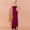 Sexy Slash Neck Bowknot Maxi Dresses - Image 5