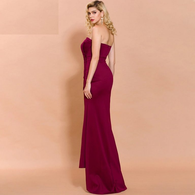 Sexy Slash Neck Bowknot Maxi Dresses - Image 3