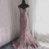 Sexy Spaghetti Straps Crystal Mermaid Evening Party Gowns - Image 4