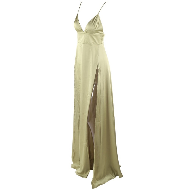 Sexy V-Neck Backless Two Split Maxi Dress - Image 7