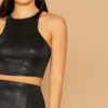 Snake Embossed Glamorous Fashion Solid Crop Tank Top - Image 4