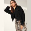 Solid Drop Shoulder Single Breasted Corduroy Street wear Jacket - Image 4