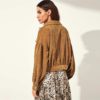 Solid Drop Shoulder Single Breasted Corduroy Street wear Jacket - Image 6