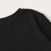 Solid Round Neck Ribbed Knit Office Ladies Casual T-Shirt - Image 12