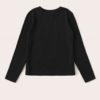 Solid Round Neck Ribbed Knit Office Ladies Casual T-Shirt - Image 13