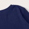 Solid Round Neck Ribbed Knit Office Ladies Casual T-Shirt - Image 16