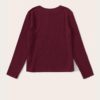 Solid Round Neck Ribbed Knit Office Ladies Casual T-Shirt - Image 7