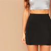 Solid Stretchy High Waist Elegant Mini Bodycon Skirts - Image 4