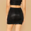Split Side Snake Embossed High Waist Night Out Mini Sexy Skirt - Image 2