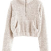 Teddy Bear Pullover Half Zip Long Sleeves Cotton Hooded Sweatshirt - Image 3