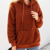 Teddy Hoodie Long Sleeves Pockets Hooded Sweatshirt