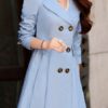 Trench Coat Flared Long Sleeve Double Breasted Rain Coat - Image 5