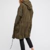 Trench Coat Hooded Long Sleeve Drawstring Military Jacket - Image 4