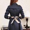 Trench Coat Long Sleeve Sash Double Breasted Rain Coat - Image 3