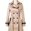 Trench Coat Long Sleeve Sash Double Breasted Rain Coat - Image 7