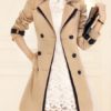 Trench Coat Long Sleeve Sash Double Breasted Rain Coat - Image 6