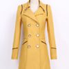 Trench Coat Long Sleeve Turndown Collar Slim Fit Pea Coat - Image 8