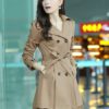 Turndown Collar Cotton Blend Dress Coat - Image 3