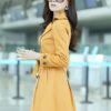 Turndown Collar Cotton Blend Dress Coat - Image 4