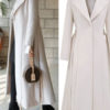 Turndown Collar Lace Up Casual Oversized Wrap Coat Outerwear - Image 2