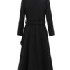 Turndown Collar Lace Up Casual Oversized Wrap Coat Outerwear - Image 3