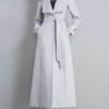 Turndown Collar Long Sleeves Lace Up Oversized Casual Woolen Coat - Image 4