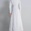 Turndown Collar Long Sleeves Lace Up Oversized Casual Woolen Coat - Image 5