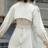Turndown Collar Zipper Casual Coat - Image 3