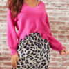 V-Neck Long Sleeves Acrylic Pullovers Sweaters - Image 2