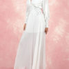 V-Neck Sequins Long Sleeves Layered Semi Formal Party Dress - Image 2