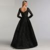V-Neck Sexy Flowers Beading Long Sleeves Evening Gowns - Image 2